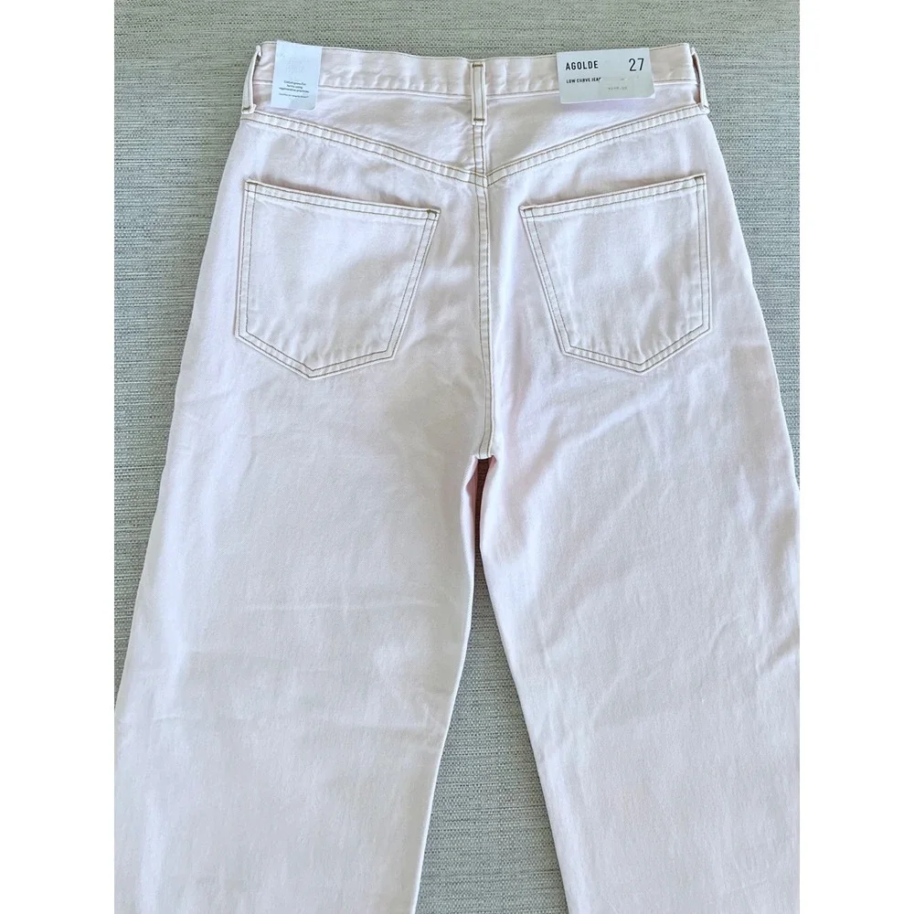 AGOLDE Low Curve Jeans Size 27 Cosmos Light Pink Barrel Leg NWT $248 MSRP